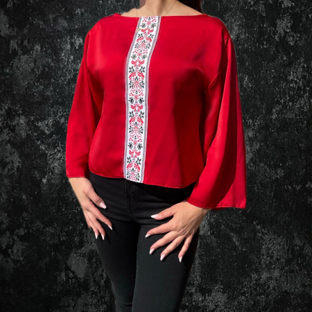 Блузи - Bluza stilizata cu motive traditionale Ionica