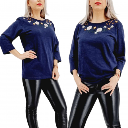 Блузи - Bluza stilizata traditional cu broderie Patty