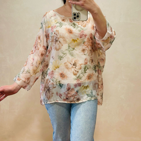 Camasi - Bluză lejeră cu imprimeu floral, mărime universală