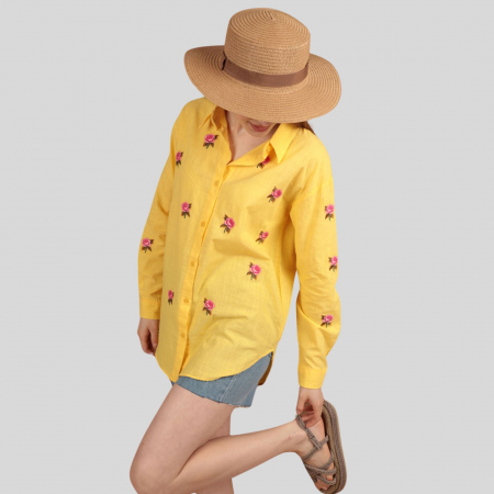 Rizi - Camasa Dama cu broderie - galbena