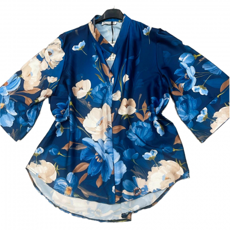 Cămașă lejeră din satin cu imprimeu floral – Mărime universală [3]