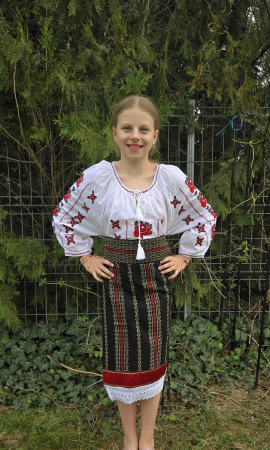 Costume - Catrință Tradițională cu Brâu pentru Fetițe
