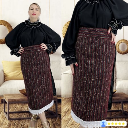 Fote & Catrinte - Catrinta si brau traditionala cu fir de lame pentru dama - Silvia