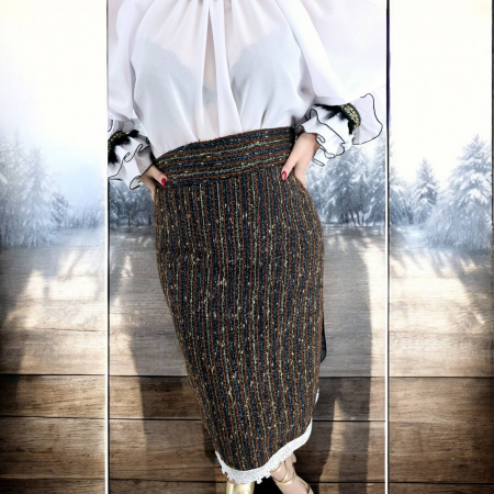 Catrinta si brau traditionala cu fir de lame pentru dama - Silvia 5 [3]