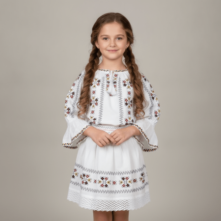 Costume - Compleu Traditional cu broderie pentru fetite - Olimpia