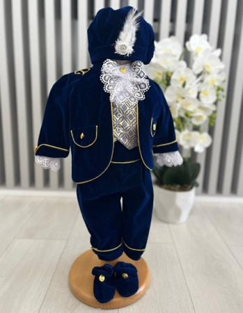 Costum Art Baieti din catifea - grena [1]