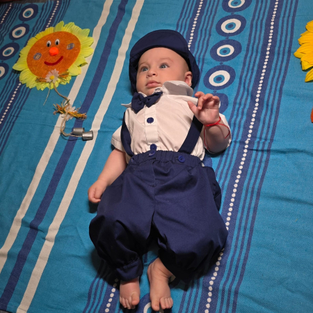 Baieti - Costum baieti botez catifea Mathias 2
