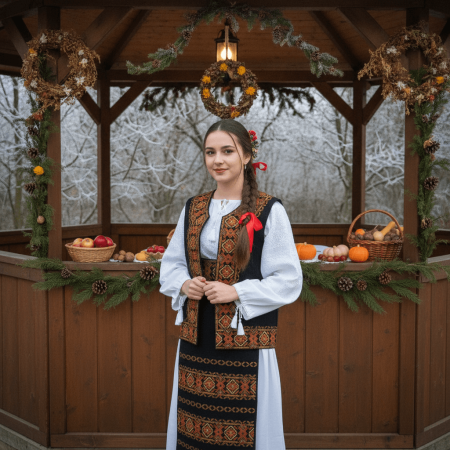 Femei - Costum Popular Complet cu broderie traditionala Minodora