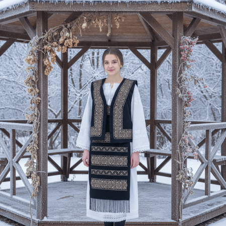 Femei - Costum Popular Complet cu broderie traditionala Sidonia