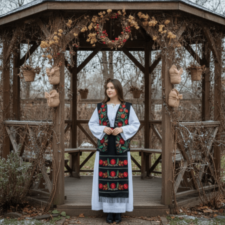 Femei - Costum Popular Complet cu broderie traditionala Rozalia
