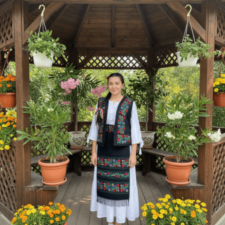 Femei - Costum Popular Complet cu broderie traditionala Maria