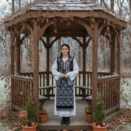 Femei - Costum Popular Complet cu broderie traditionala Antonia