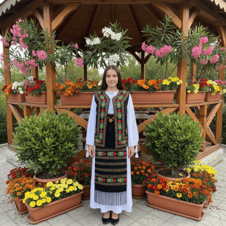 Femei - Costum Popular Complet cu broderie traditionala Suzana