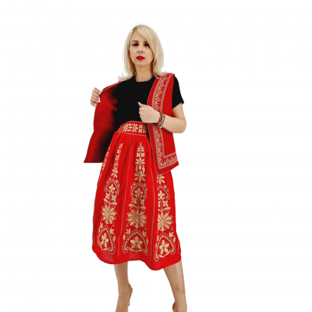 Costum Popular cu broderie traditionala Toni ( rosu ) [4]
