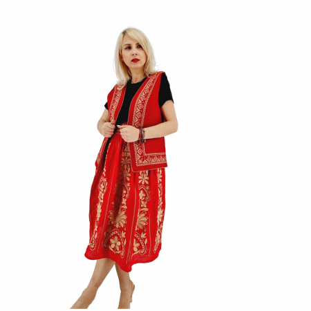 Costum Popular cu broderie traditionala Toni ( rosu ) [5]