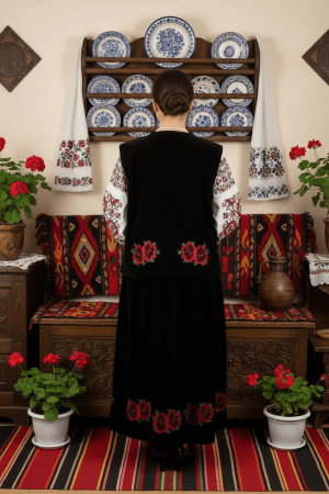 Costum Popular din catifea cu broderie traditionala Carmen 3 [1]