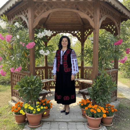 Costume populare - Costum Popular din catifea cu broderie traditionala Carmen 3
