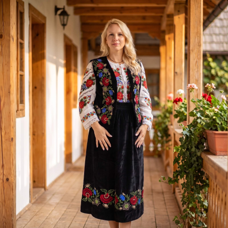 Costum Popular din catifea cu broderie traditionala Carmen 16 [1]