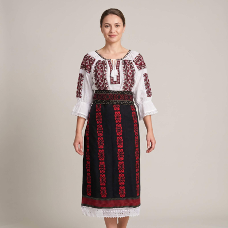 Costume populare - Costum popular format din catrinta , brau si ie - amita 2
