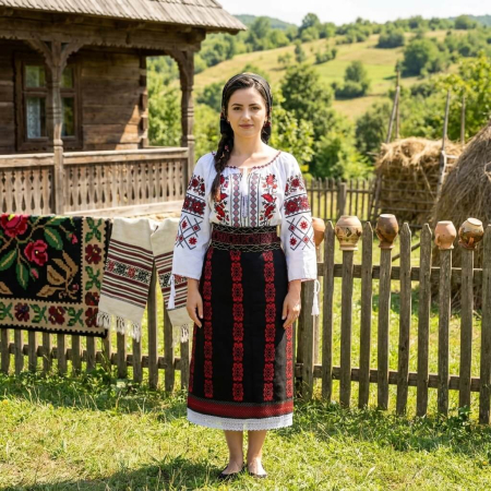 Costume populare - Costum popular format din catrinta , brau si ie - Gheorghita
