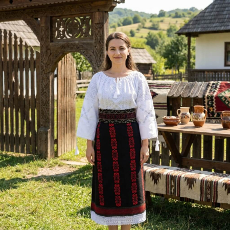 Costume populare - Costum popular format din catrinta , brau si ie - Ramona