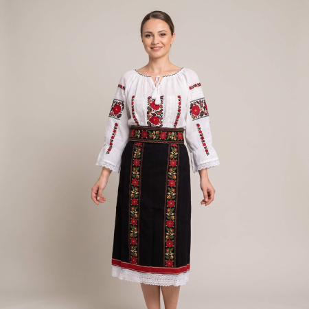 Costume populare - Costum popular format din catrinta , brau si ie - Cezarina 2 ( masuri pana la 6XL ) - Copie