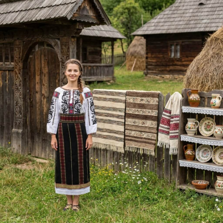 Costume populare - Costum popular format din catrinta , brau si ie - Vanesa