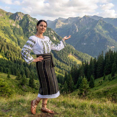 Costum popular format din catrinta , brau si ie - Emilia [1]
