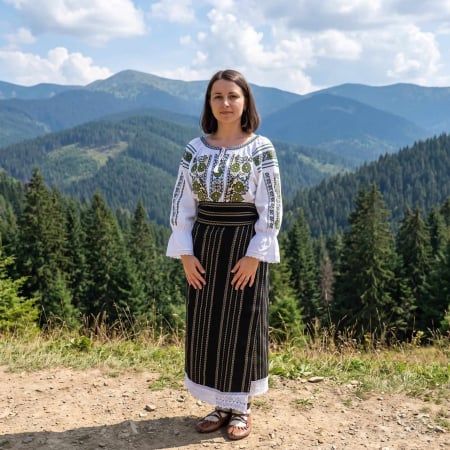 Costume populare - Costum popular format din catrinta , brau si ie - Robertina