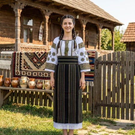 Costume populare - Costum popular format din catrinta , brau si ie -Leah