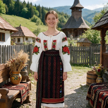 Costume populare - Costum popular format din catrinta , brau si ie Ramona 2