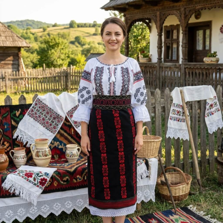 Costume populare - Costum popular format din catrinta , brau si ie - Bianca 2