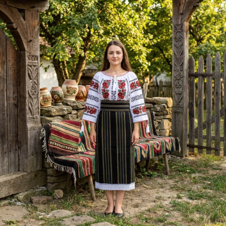 Costum popular format din catrinta , brau si ie - Roberta [1]