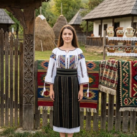 Costume populare - Costum popular format din catrinta , brau si ie - Roberta 2