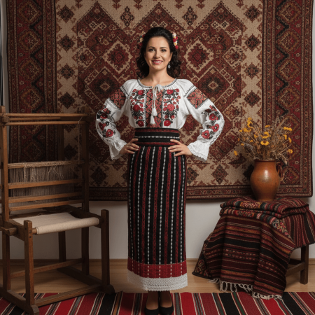 Costume populare - Costum popular format din catrinta , brau si ie Mada
