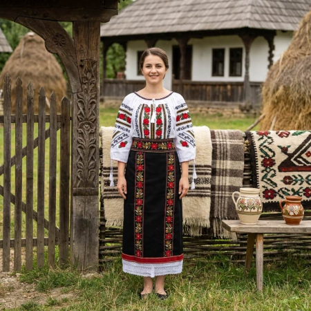 Традиционни костюми - Народна носия, състояща се от шапка, колан и шапка Тони