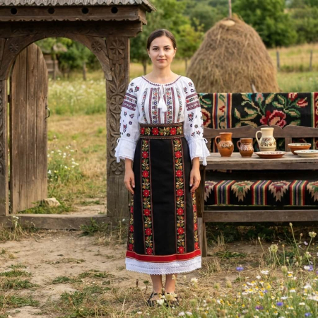 Costume populare - Costum popular format din catrinta , brau si ie - Robertina 5