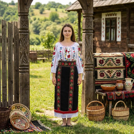 Costume populare - Costum popular format din catrinta , brau si ie - Robertina 7