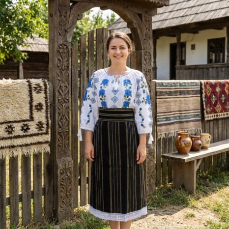 Costume populare - Costum popular format din catrinta , brau si ie - Elisabeta