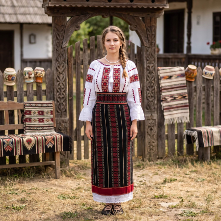 Costume populare - Costum popular format din catrinta , brau si ie - Tania