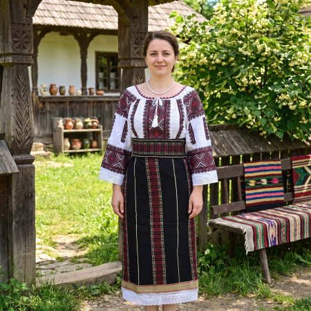 Costum popular format din catrinta , brau si ie - Sandica 2 [2]