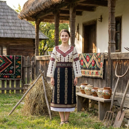 Costume populare - Costum popular format din catrinta , brau si ie - Steluta 3
