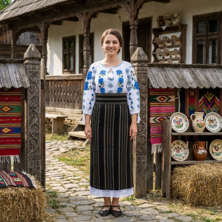 Costume populare - Costum popular format din catrinta , brau si ie - Alexandra
