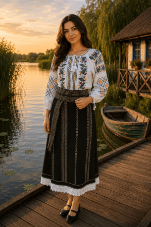 Costume populare - Costum popular  format din catrinta , brau si ie - Ghinda
