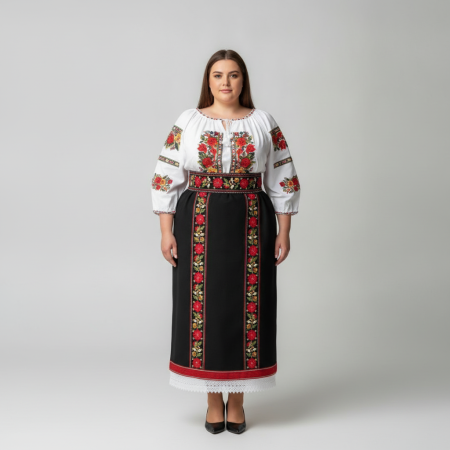 Costume populare - Costum popular format din catrinta , brau si ie - leila ( masuri pana la 6XL )