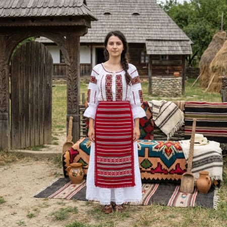 Costume populare - Costum traditional dama Zamfira 3 ( 4 Piese )