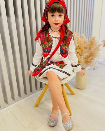 Fetite - Costum Traditional Fetite 0-12 luni