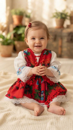 Fetite - Costum Traditional Fetite 0-12 luni Sophie 3