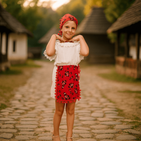 Комплекти за момичета - Costum Traditional Fetite Iris