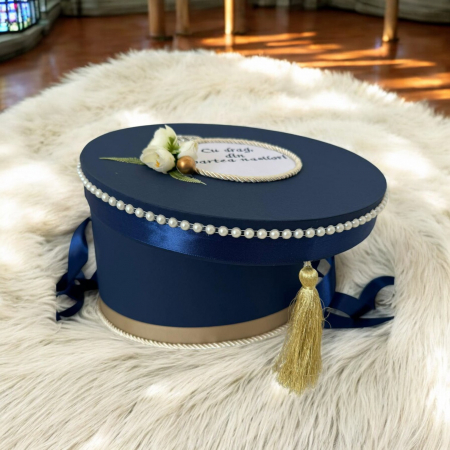 Cufar botez catifea - Albastru [1]